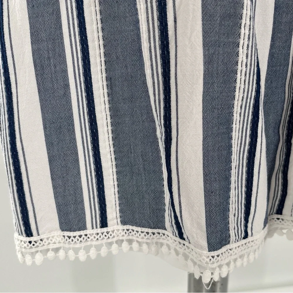 Luxology Dress Striped Off the Shoulder Short Sleeves Ruffle Coastal Nau… - Picture 10 of 13
